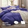 Blue Duvet Cover Queen, 3 - Piece Set, Prewashed Cotton - Like, 90x90 Inch with Zipper, 2 Pillow Shams - 2 of 4