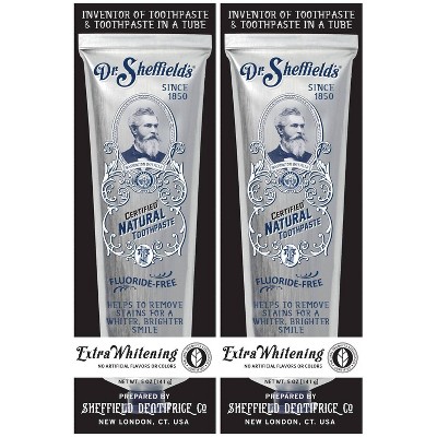 Dr. Sheffield's Certified Natural Extra Whitening Toothpaste - 2pk/10oz