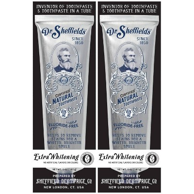 Dr. Sheffield's Certified Natural Extra Whitening Toothpaste - 2pk/10oz