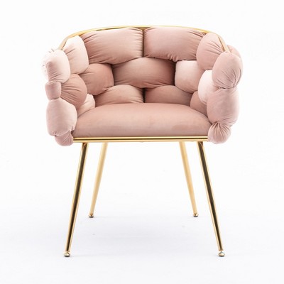 NicBex Velvet Accent Chair Modern Lounge Upholstered Armchair with Metal Legs for Bedroom,Living Room,Office