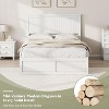 AMERLIFE Full Size Solid Wood Storage Mid-Century Bed Frame with 50" Headboard, 2 Drawers, No Box Spring Needed, Noise-Free, White - 4 of 4