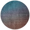 Teal Blue Chocolate And Charcoal Ombre Washable Indoor Outdoor Area Rug - 4 of 4