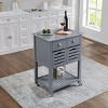 Syemin Kitchen Carts and Islands Mobile Rolling Kitchen Trolley Serving Cart Mobile Kitchen Cart Serving Utility Carts, Grey, 30"*22.01"*36.26" - 4 of 4