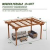 Lycvki 12 x 10 FT Outdoor Wooden Grape Pergola for Climbing Plant Support - 2 of 4