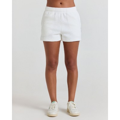 Samii Ryan | Smiley® Flourish Waffle Shorts, White, XX-Large, 6