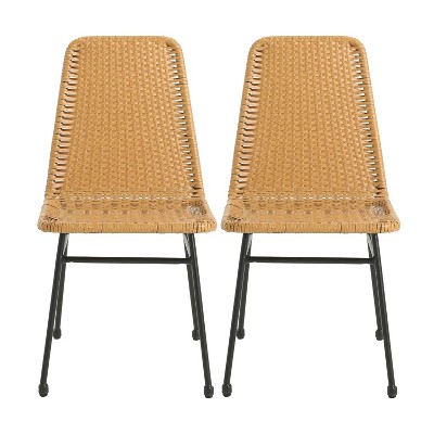 Christopher Knight Home Wtroup Rattan Webbing Iron Frame Dining Chair