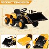 12V 3-in-1 Kids Ride On Excavator Tractor & Trailer with Remote, LED, Music, USB, Safety Belt - 3 of 4