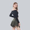 Women's Slim Fit Long Sleeve Off the Shoulder Knit Wrap Top - Wild Fable™ - 3 of 4