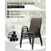Outdoor Stackable Dining Chairs Set of 4, High-Back Patio Stacking Chairs, Patio Chairs with Textilene Fabric & Metal Frame for Lawn Backyard - 3 of 4