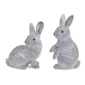 Stone Garden Bunny Figurine (Set of 2) - 1 of 3