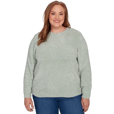 Alfred Dunner Women's Cable Chenille Pullover Sweater