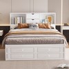 YOOCOZZ Platform Bed with Storage Headboard Shelves and Eight Drawers - 2 of 4