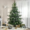 HOMCOM 7.5 FEET Artificial Christmas Tree, Pine Hinged Xmas Tree with Realistic Branches, Steel Base, Auto Open, Green - 3 of 4