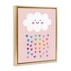 Stupell Industries Happy Cloud with Rainbow Hearts Floating Frame Canvas Art, Gold, 17" x 21" - 2 of 4