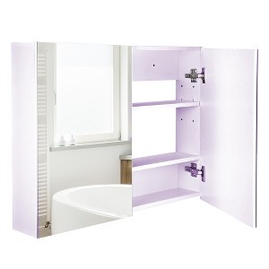 Double Door Wall Mounted Bathroom Mirror, 31.5" x 23.5" Medicine Cabinet with Modern Design, Large Storage, & Quiet Hinges - 1 of 4