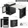 Angel Sar 59.5'' Kitchen Island with Extendable Table, Double-Sided Storage & Power Outlet, 2-Drawer Mobile Cart with Charging Station, Black - 3 of 4