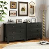 Resenkos 3-Drawer Dresser Chest – Versatile Bedside Table with Ample Functional Storage, Sleek Black Wood Grain Finish, Black - 3 of 4