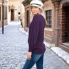 Amaryllis Women's Long-Sleeve Casual Boat Neck Loose-Fit Blouse Soft Stretchy Knit - image 2 of 4