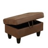 AndMakers 28.5 in. W Flannel Polyester Blend Rectangle Ottoman with Storage - 3 of 4