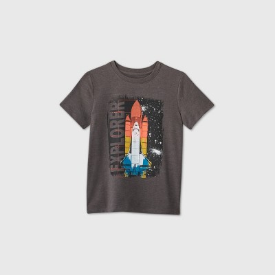 Boys' Short Sleeve 'Rocket Explorer' Graphic T-Shirt - Cat & Jack™ Gray