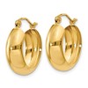 Black Bow Jewelry 7mm, 14k Yellow Gold Half Round Hoop Earrings, 18mm (11/16 Inch) - 2 of 4