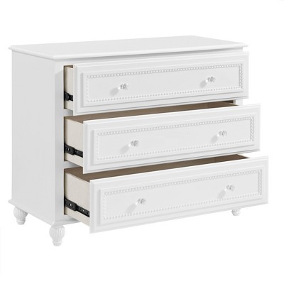 White 3-Drawer Nursery Dresser with Deep Dovetail Drawers