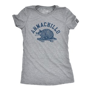 Womens Armachillo T Shirt Funny Cool Chilling Armadillo Joke Tee For Ladies - Crazy Dog Women's T Shirt - 1 of 4
