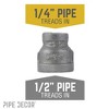 Pipe Decor 1/2 in. x 1/4 in. Black Reducing Coupling - 2 of 4