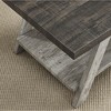 VYNXARIA Contemporary Two-Tone Wood Shelf Side Table in Weathered Walnut and Gray - 3 of 4