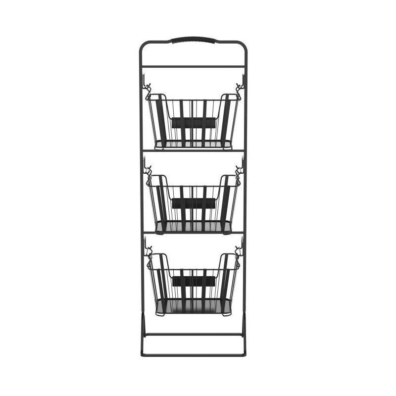 Oceanstar 3-Tier Metal Wire Storage Basket Stand with Removable Baskets – Black, 5 of 11