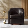 Jessie 30.5" Wide Modern Swivel Barrel Faux Leather Chair with Solid Wood Base|ARTFUL LIVING DESIGN - 2 of 4