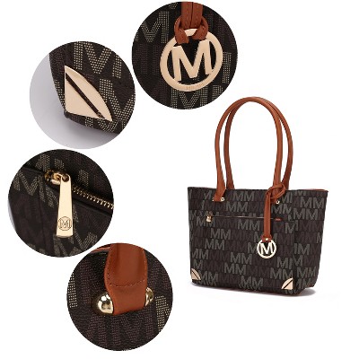 MKF Collection Lady II M Signature Large Tote, Small Tote & Wallet Set Vegan Leather, Stylish Women’s Handbag M Design by Mia K- Fuchsia — фото 6