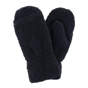 CTM Women's Boucle Teddy Mittens with Gathered Wrist - 1 of 4