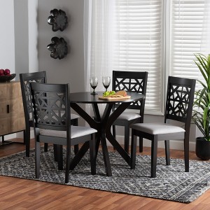 Baxton Studio Karel Modern Fabric and Wood Dining Set - 1 of 4