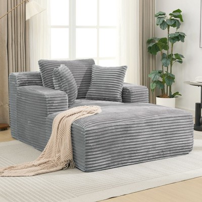 NicBex Modern Corduroy Upholstered Sofa Bed with Back Cushion & Removable Pillows,Fluffy Sleeper Chair for Living Room,Bedroom