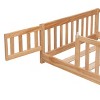 Okak Solid Wood Bed Frame Twin Size, Floor Bed Frame with Safety Rails & Slat Support, Kids Bed for Bedroom - 4 of 4