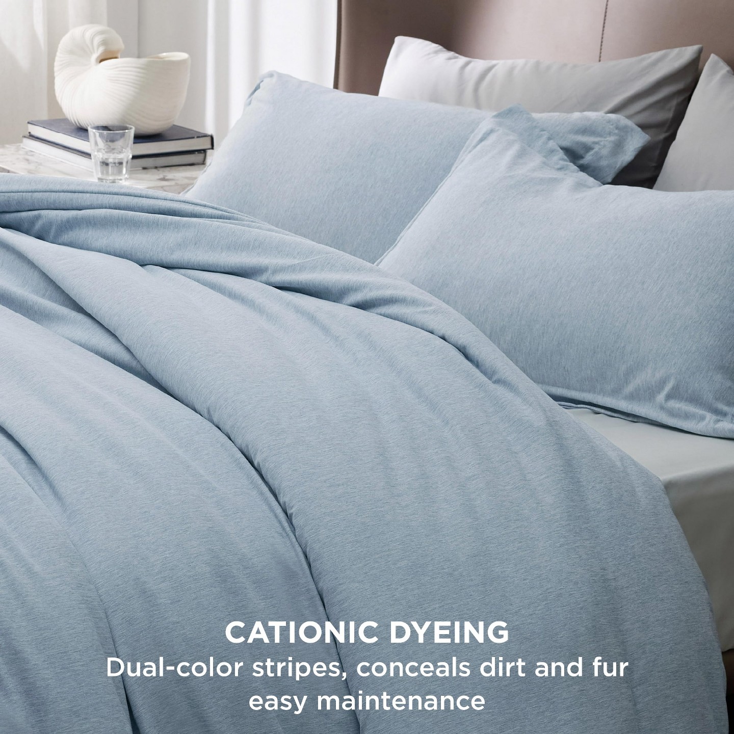 Комплект постельного белья Bedsure Comforter Set – Soft Bedding for All Seasons, Cationic Dyed 3-Piece Bed Set, Includes 1 Comforter and 102 Pillow Shams — фото 3