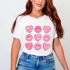 S.W.Smiley Sweethearts Chart Distressed - Women's Garment Dyed Graphic T-Shirt - 3 of 4