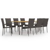 vidaXL Patio Lounge Set Garden Sectional Sofa with Cream White Cushions Bamboo - 2 of 4