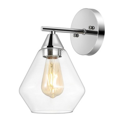 Lyona Chrome 9" Direct Wired Modern Wall Sconce Set of 2