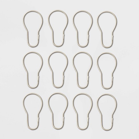 Basic Shower Curtain Hooks With Clasp Brushed Nickel Room