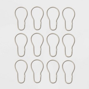 Basic Shower Curtain Hooks With Clasp Brushed Nickel - Room Essentials