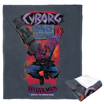 Marvel Spider-Man Across The Spiderverse Cyborg Spider Woman Silk Touch Throw Blanket 50x60 Inches