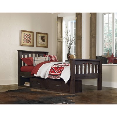 Twin Highlands Harper Panel Bed with Storage Espresso - Hillsdale Furniture