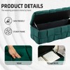 VYNXARIA Exquisite Green Velvet Storage Footstool for Bedroom with Safety Hinges - 4 of 4