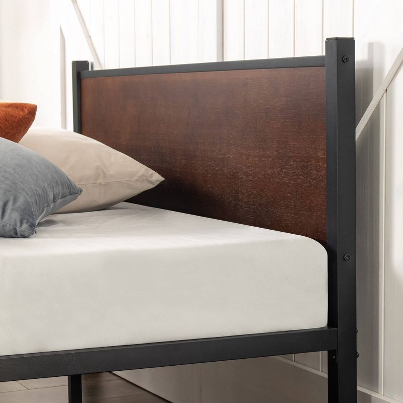 Tucker Bamboo and Metal Platform Bed Frame with Headboard and Footboard Brown - Zinus, 6 of 9