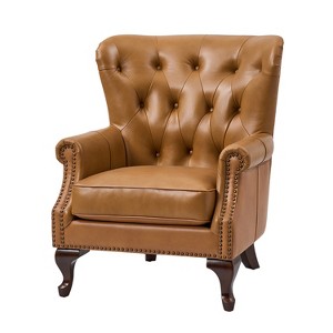 Lamprecht Genuine Leather Armchair| HULALA HOME - 1 of 4