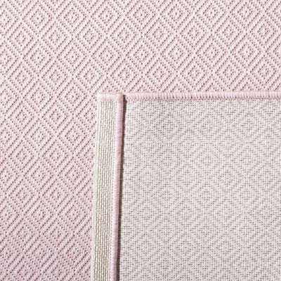 Soft Pink Square Non-slip Synthetic Indoor/Outdoor Rug