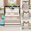 CIPACHO White Farmhouse Full Size Bed Frame with Storage Headboard Drawers Charging Station - 2 of 4