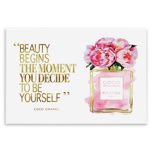 Stupell Industries Fashion Designer Perfume Gold Pink Watercolor Inspirational Word Wall Plaque Art, 19" x 13" - 1 of 4
